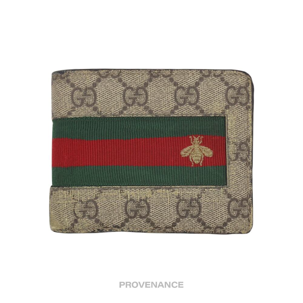 🔴 Gucci GG Supreme Bifold Wallet - Signature Web Bee